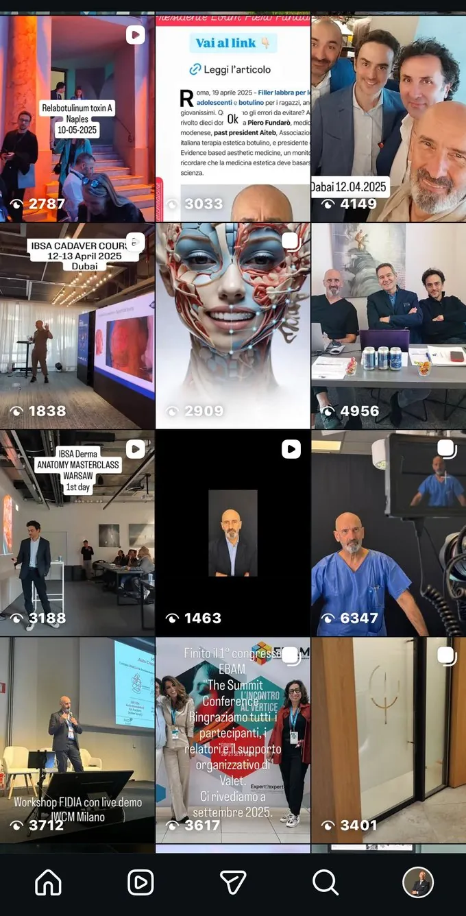 Profilo Instagram del Dott. Piero Fundarò prima